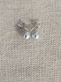 Pendientes de Perla Plata 6 mm en Plata Reciclada 925