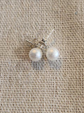 Pendientes de Perla Texturizada 6 mm en Plata Reciclada 925