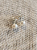 Pendientes de Perla Button 6 mm en Plata Reciclada 925