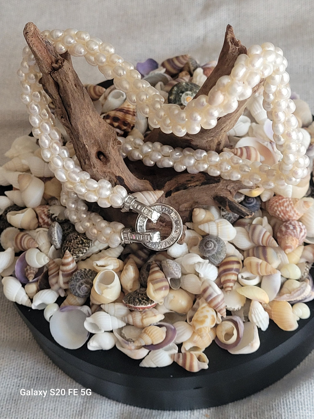 Collar de Perlas de Arroz con Plata Reciclada y Circonitas – Joyería de Segunda Llama