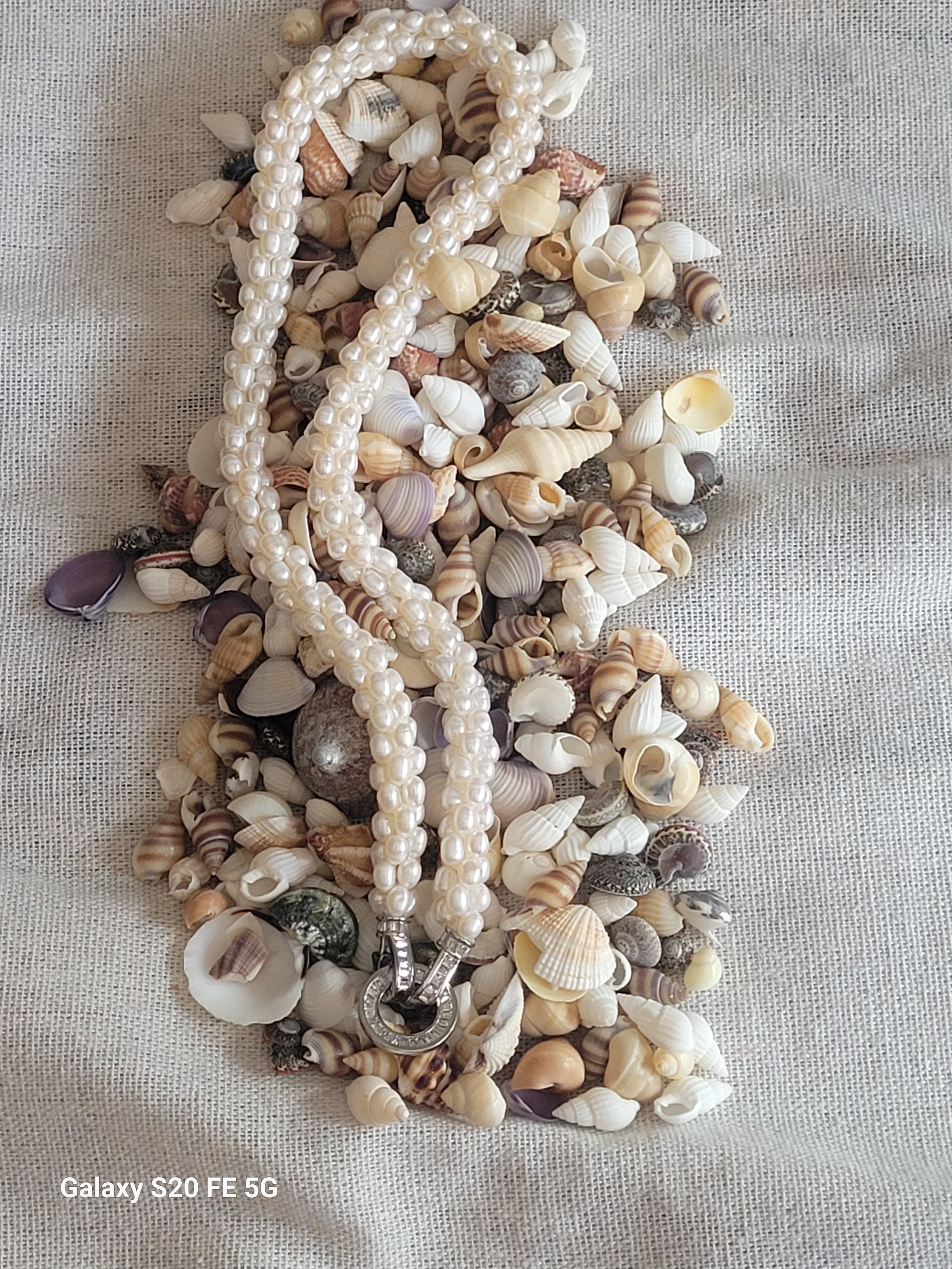 Collar de Perlas de Arroz con Plata Reciclada y Circonitas – Joyería de Segunda Llama