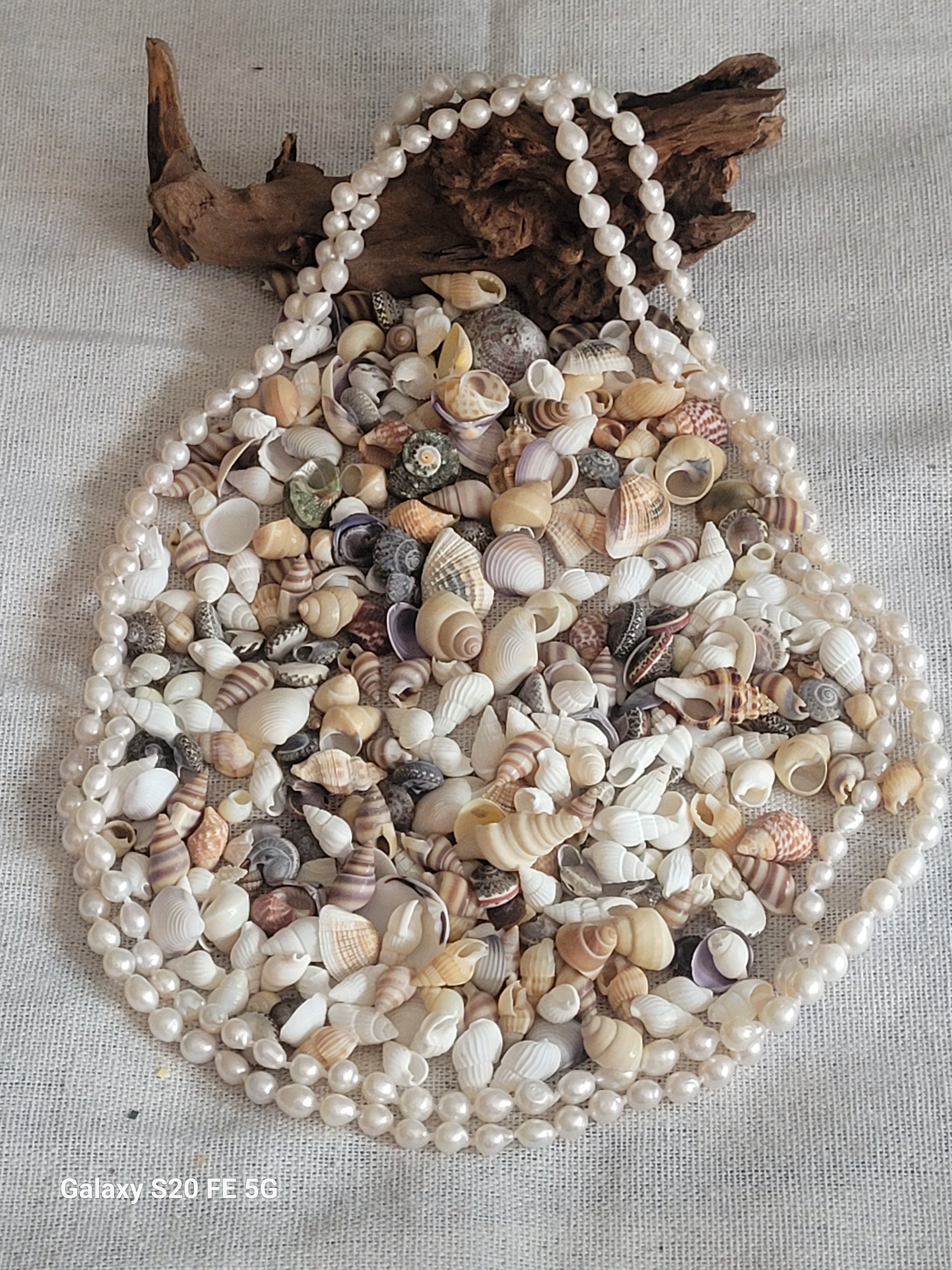 Collar vintage de perlas anudadas a mano – 120 cm