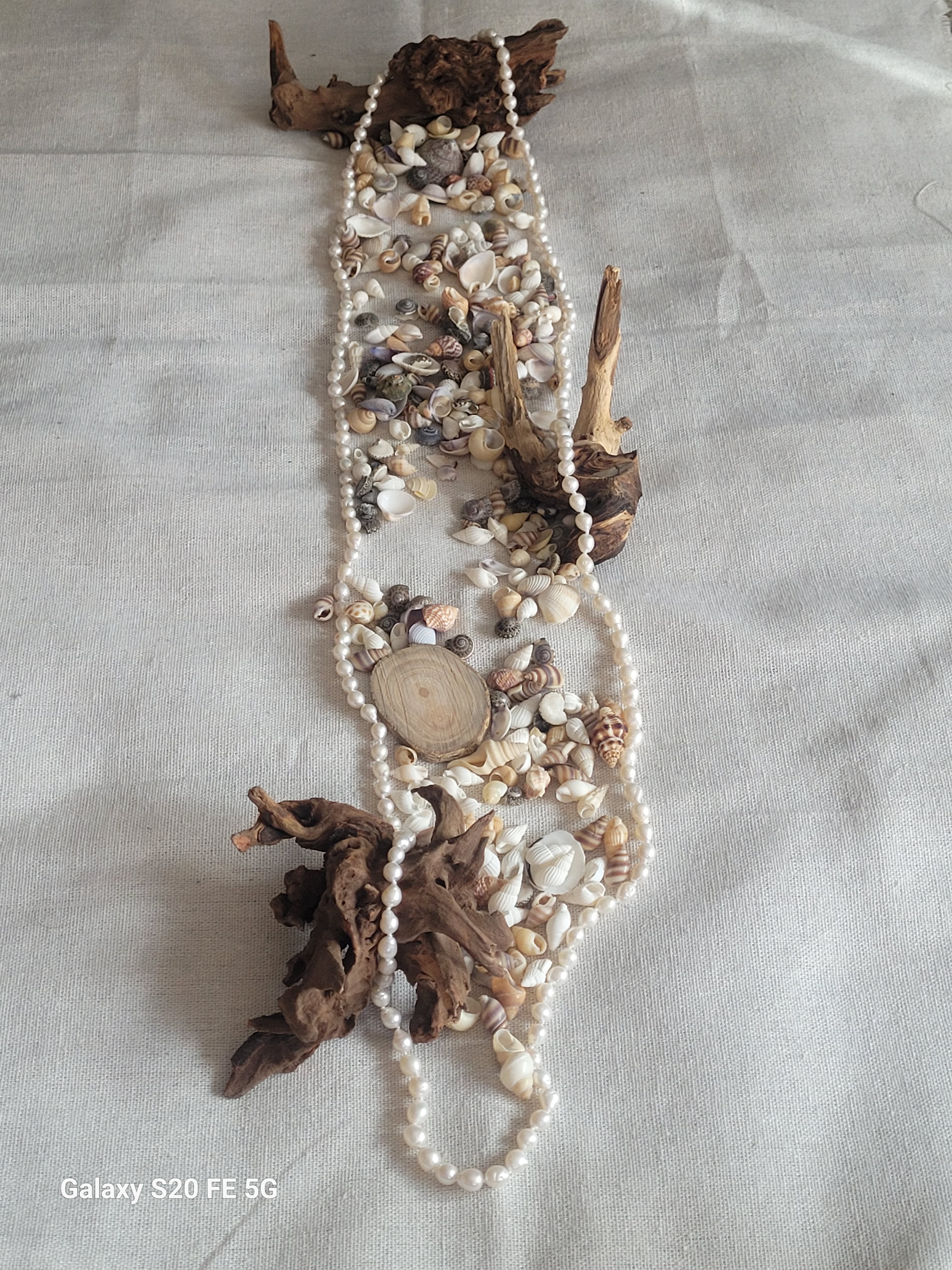 Collar vintage de perlas anudadas a mano – 120 cm