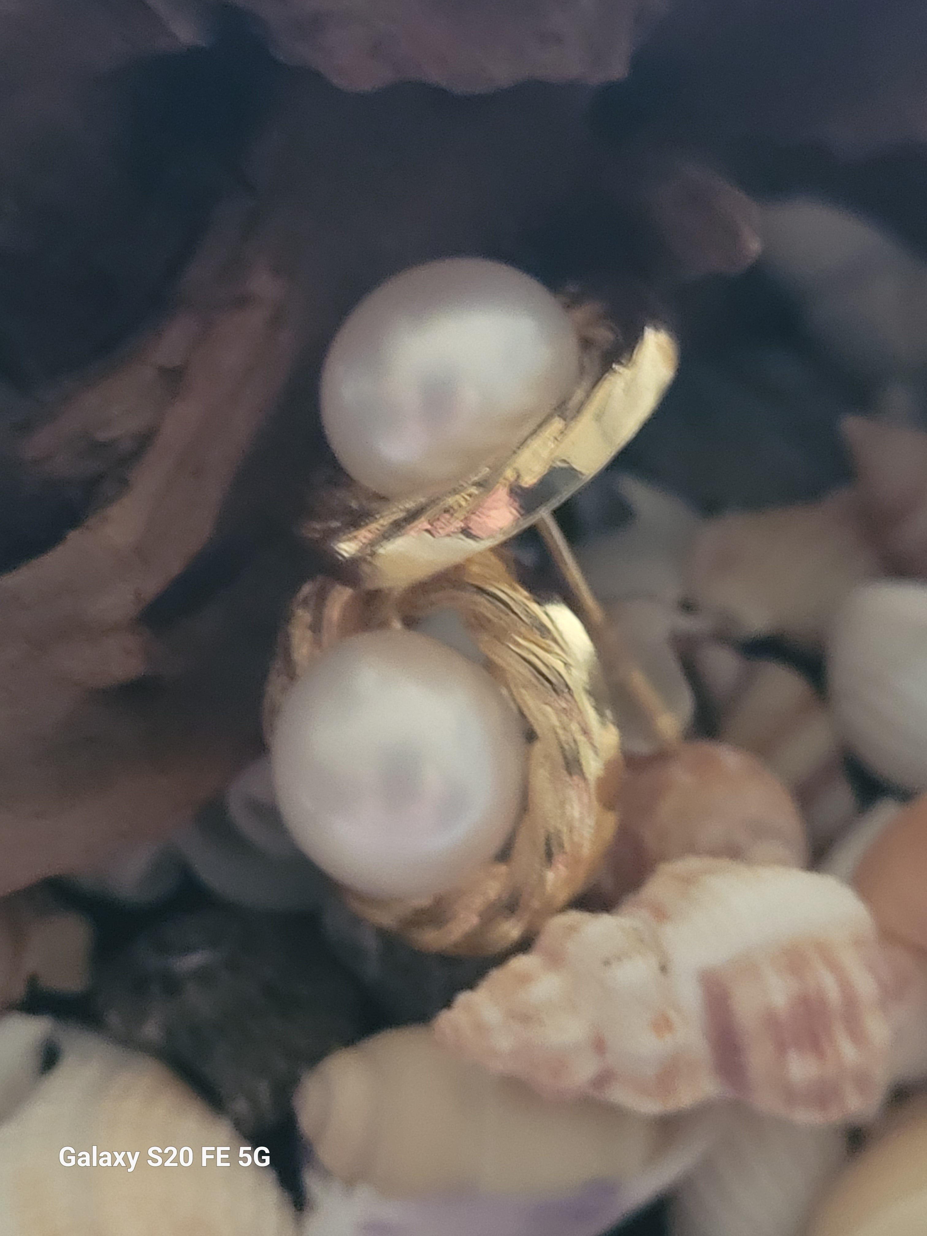 Pendientes vintage de perla en plata reciclada bañada en oro